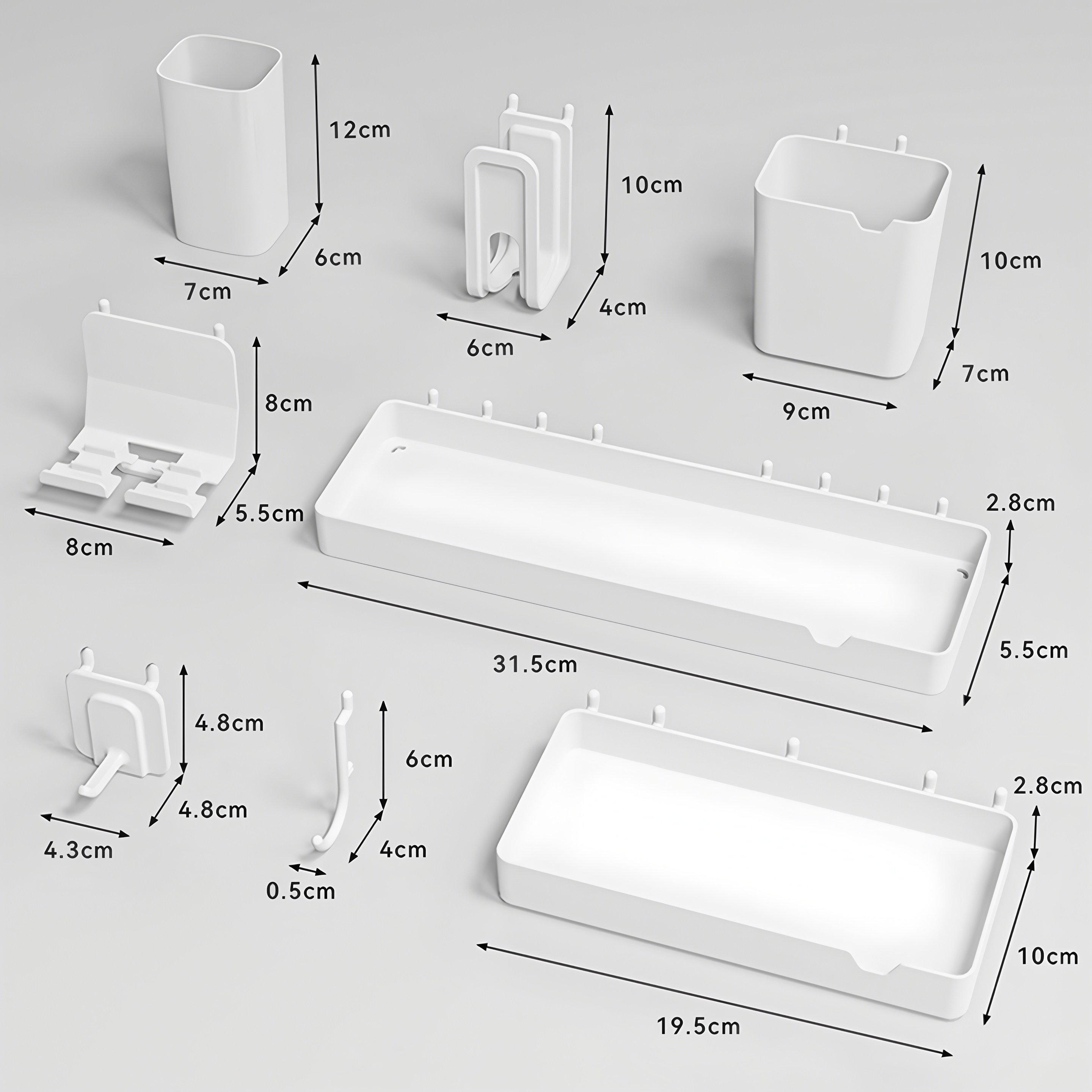 黑色圆孔洞洞板配件置物架金属专用挂钩16mm收纳盒中心孔距通用10,淘宝优惠券,粉丝福利购,淘宝优惠卷