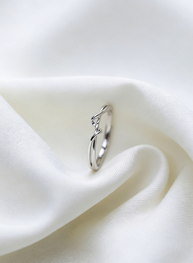 纯银戒指女小众设计开口可调节