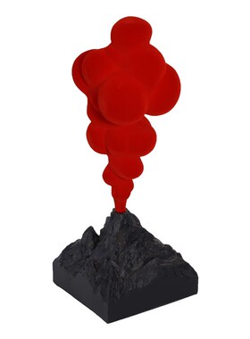 现代简约抽象火山云爆q发开放柜酒柜电视柜软装摆件树脂植绒工艺