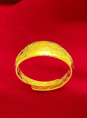 新款越南沙金龙凤戏珠钢印戒指 情侣戒指男女对戒 爆款货源饰品