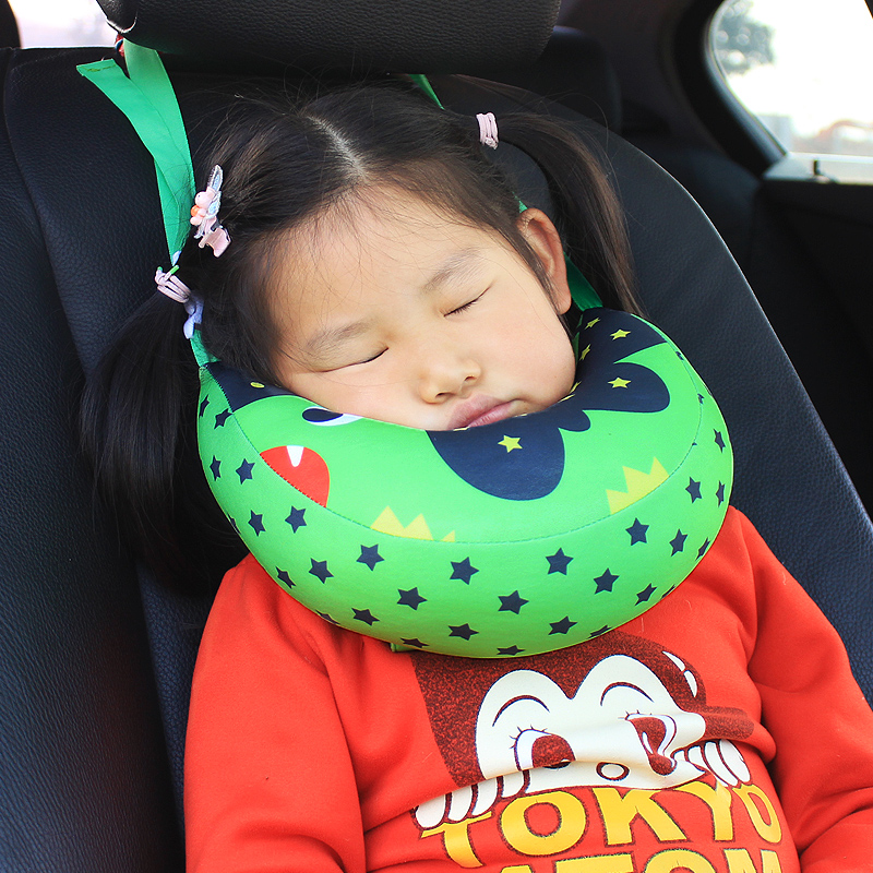汽车儿童安全带护肩抱枕车载儿童颈枕汽车睡觉头靠宝宝防勒脖护枕-图0