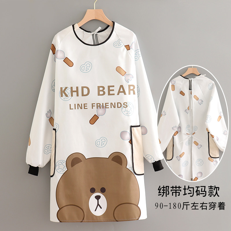 防水长袖厨房做饭女围裙餐饮上班工作专用定制家用简约防油罩衣男,淘宝优惠券,粉丝福利购,淘宝优惠卷