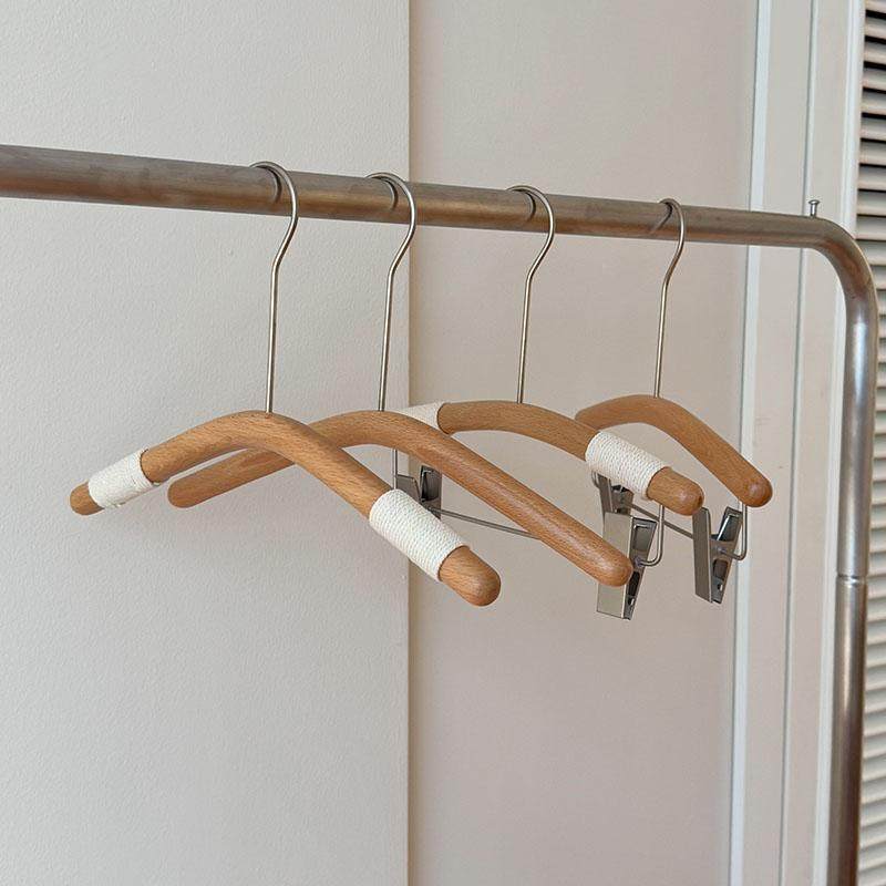 童装服装店专用榉木清漆小童儿童衣架圆棍实木麻绳裤架衣撑防滑,淘宝优惠券,粉丝福利购,淘宝优惠卷