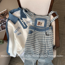 (Pamper Welfare) Xiaoxiang Wind suit Spring 2023 The new womens college wind back with pants small two sets