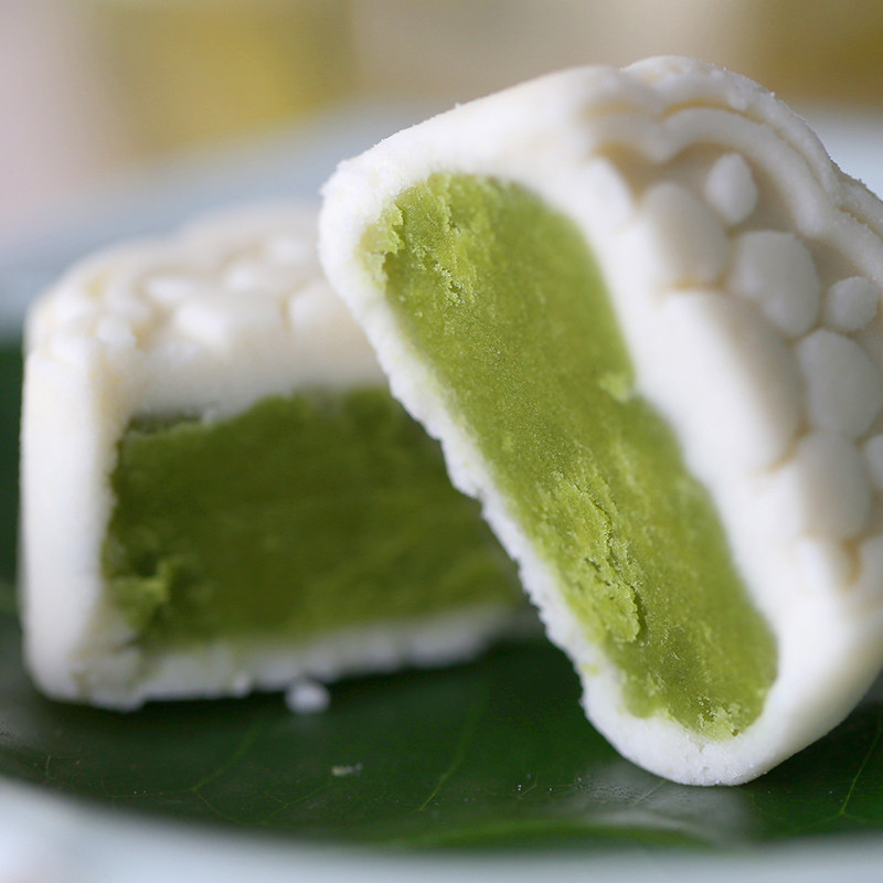 手工龙井茶糕软糯传统中秋品喜糕点 物喜传统糕点
