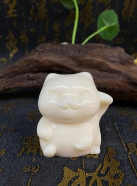 2026象牙果雕刻四喜兔仓鼠招财猫小绵羊布丁狗萌宝龙办公桌面小摆