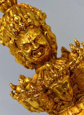 2026复古锌合金鎏金马头明王三面普巴杵文创市集摆件老物件金属工