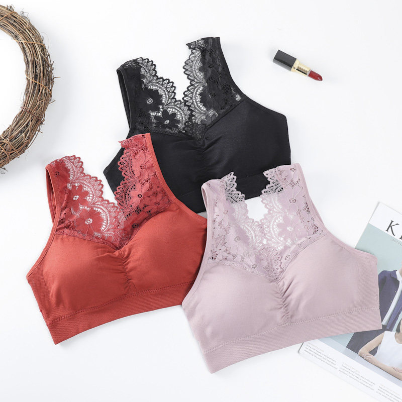 夏季美背蕾丝背心美胸无钢圈抹胸 水悦雨抹胸