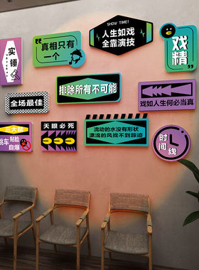 桌游剧本杀店墙面装饰画