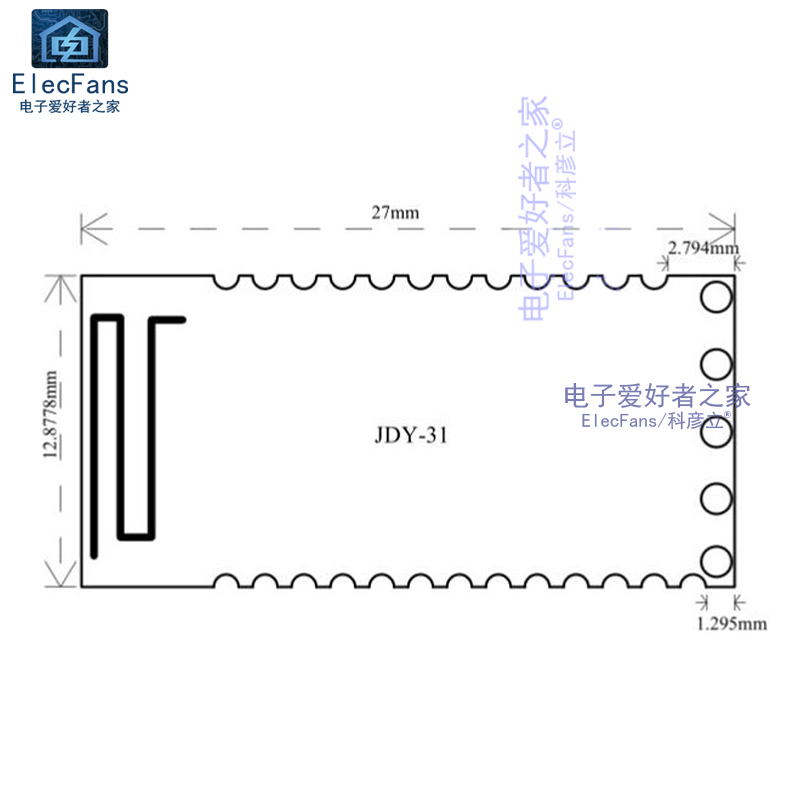 JDY-31手机通信模块蓝牙3.0支持SPP协议兼容JDY-30/HC-05/06从机-图2