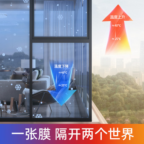 隔热贴纸厨房窗户防太阳光玻璃膜遮光防晒阳台遮阳神器看外不看里 - 图3