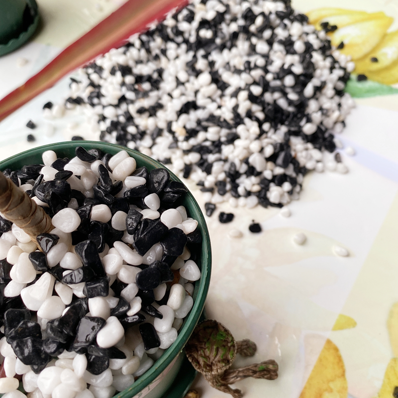 黑白石小石子鱼缸垫底造景多肉花盆铺面园艺装饰天然石别墅铺路墙 - 图2