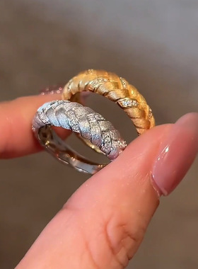 钻石之乡实验室人工培育钻意大利拉丝穗穗平安手镯法式复古麦穗戒