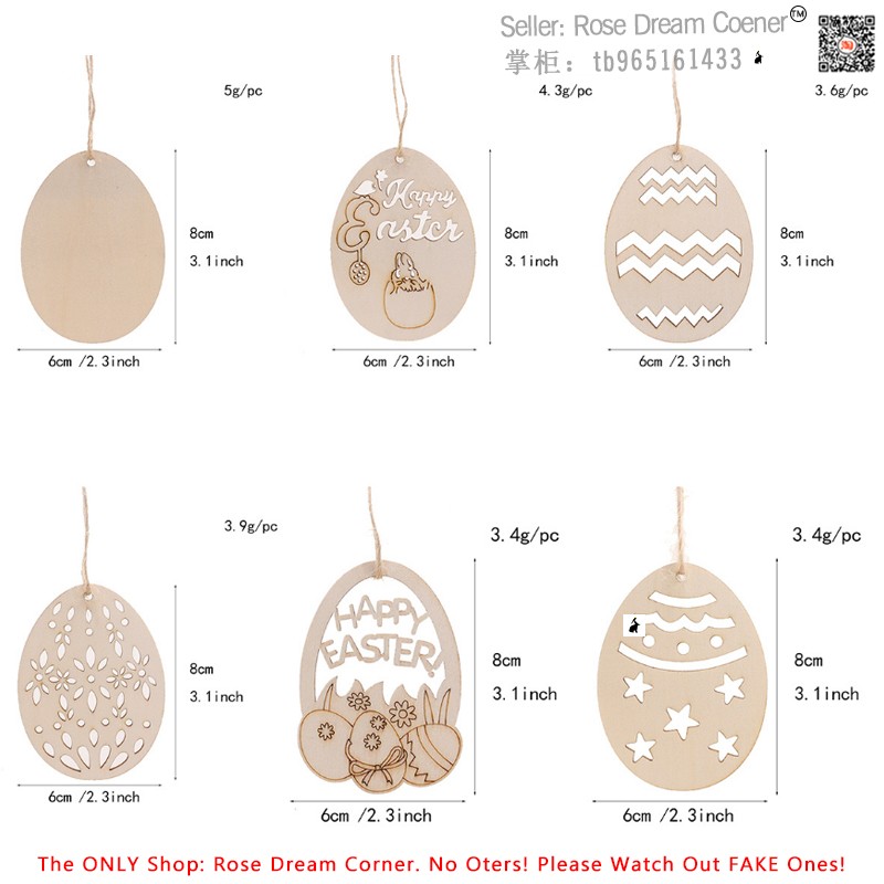 Easter Unfinished Wood Slices Kids DIY Eggs Crafts  Hangings - 图2