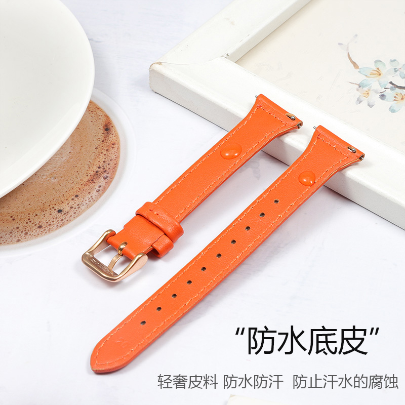 适用honor/荣耀亲选HaylouWatch星光白真皮表带女款小蛮腰运动智能手表幻夜黑替换腕带男女白色专用表链配件