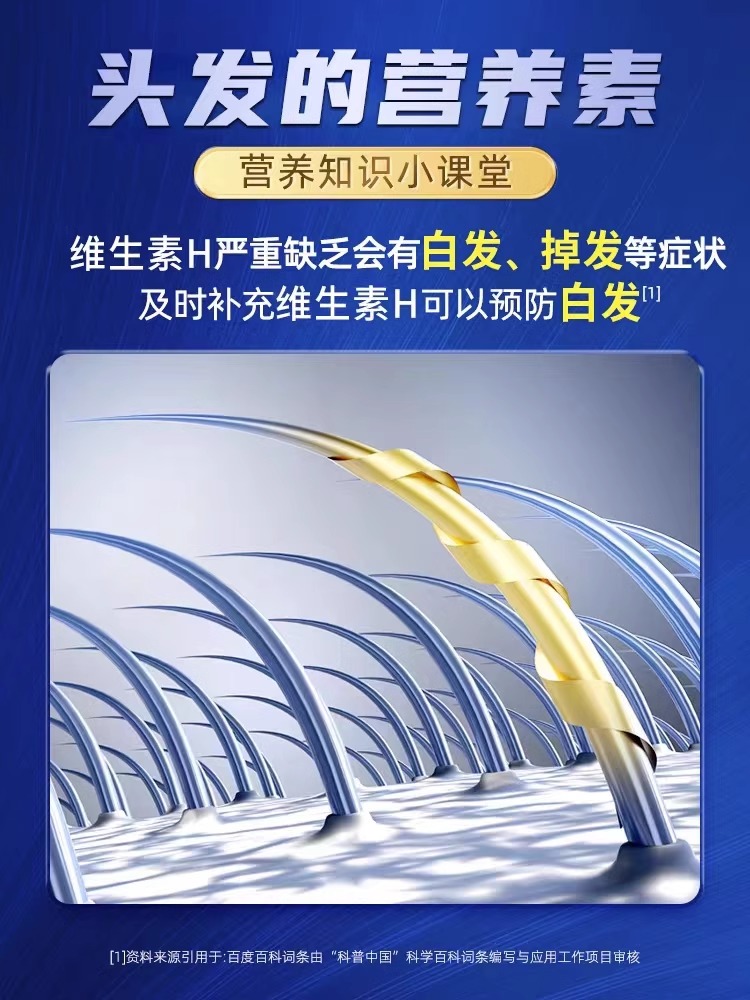 同仁堂维生素h黑发养维生素b6b7白头发补叶酸片官方官网店正品 - 图1