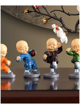 可爱四不一休小和尚摆件不看不闻不听不动禅意迷你一禅花盆装饰品
