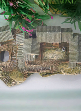 复古怀旧风农家庭院鱼缸造景树脂房子摆件可沉底造景装饰工艺品