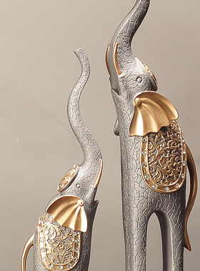 新中式艺术大象摆件客厅家居高端大号落地摆设工艺品玄关软装饰品