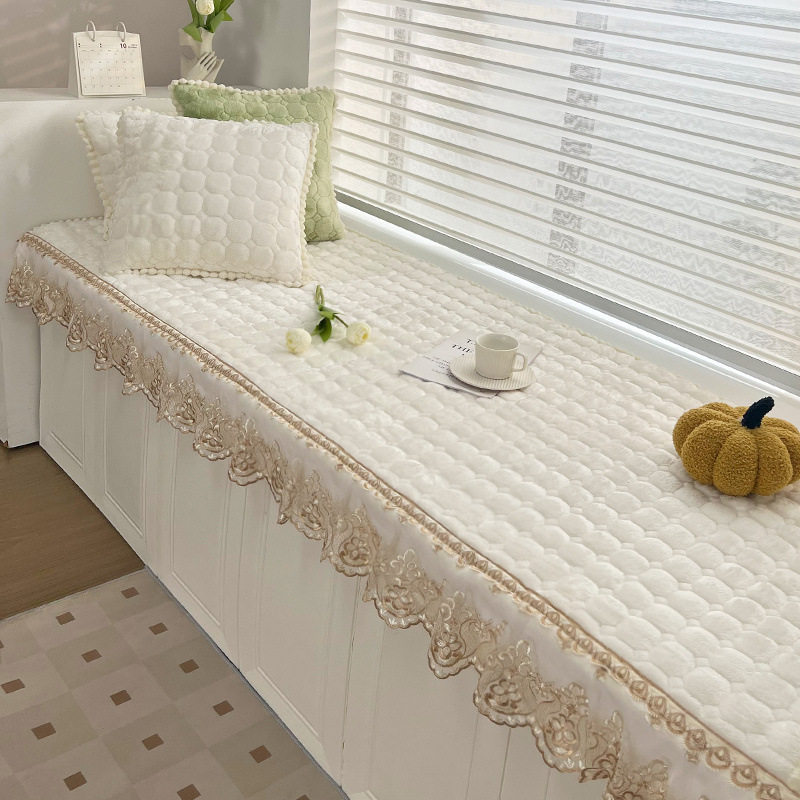 Bay window mat, four-season bay window mat, thickened plush anti-slip window sill mat, tatami four-season balcony mat, simple seat cushion