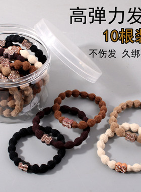 简约基础加粗发绳水钻高弹防滑