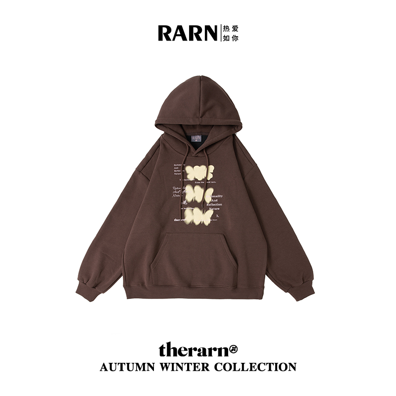 RARN/热爱如你模糊蝴蝶连帽卫衣RA23AW145