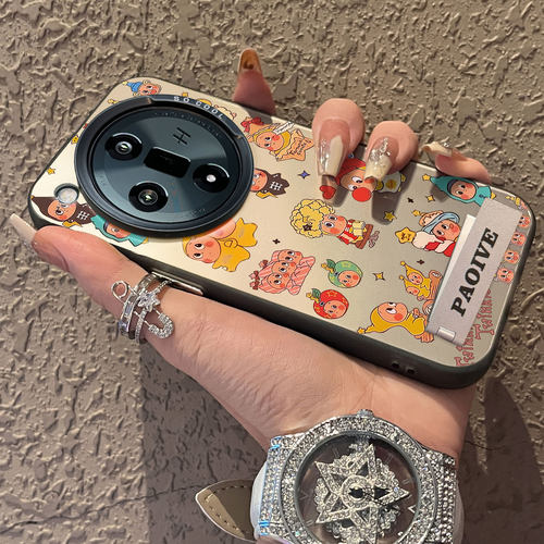 适用于OPPOFindx9pro手机壳彩色帽星星人支架彩银新品x7ultra至尊版男女款全包x6/x5防摔保护套简约findx8 - 图1