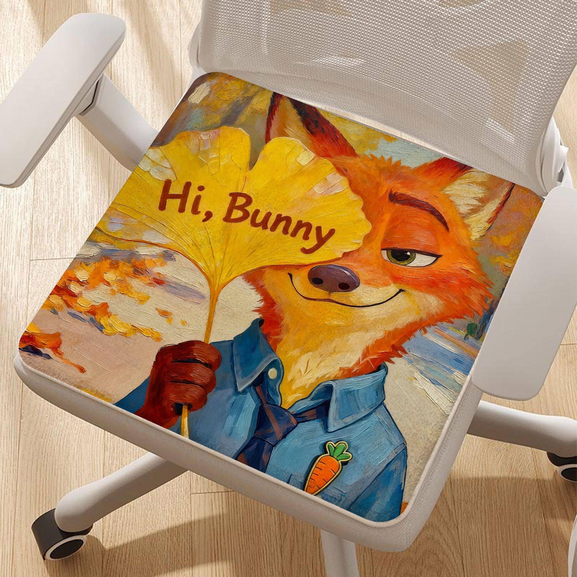 疯狂动物城尼克朱迪坐垫冬方形图案仿羊绒餐椅办公室卡通可爱毛绒,淘宝优惠券,粉丝福利购,淘宝优惠卷