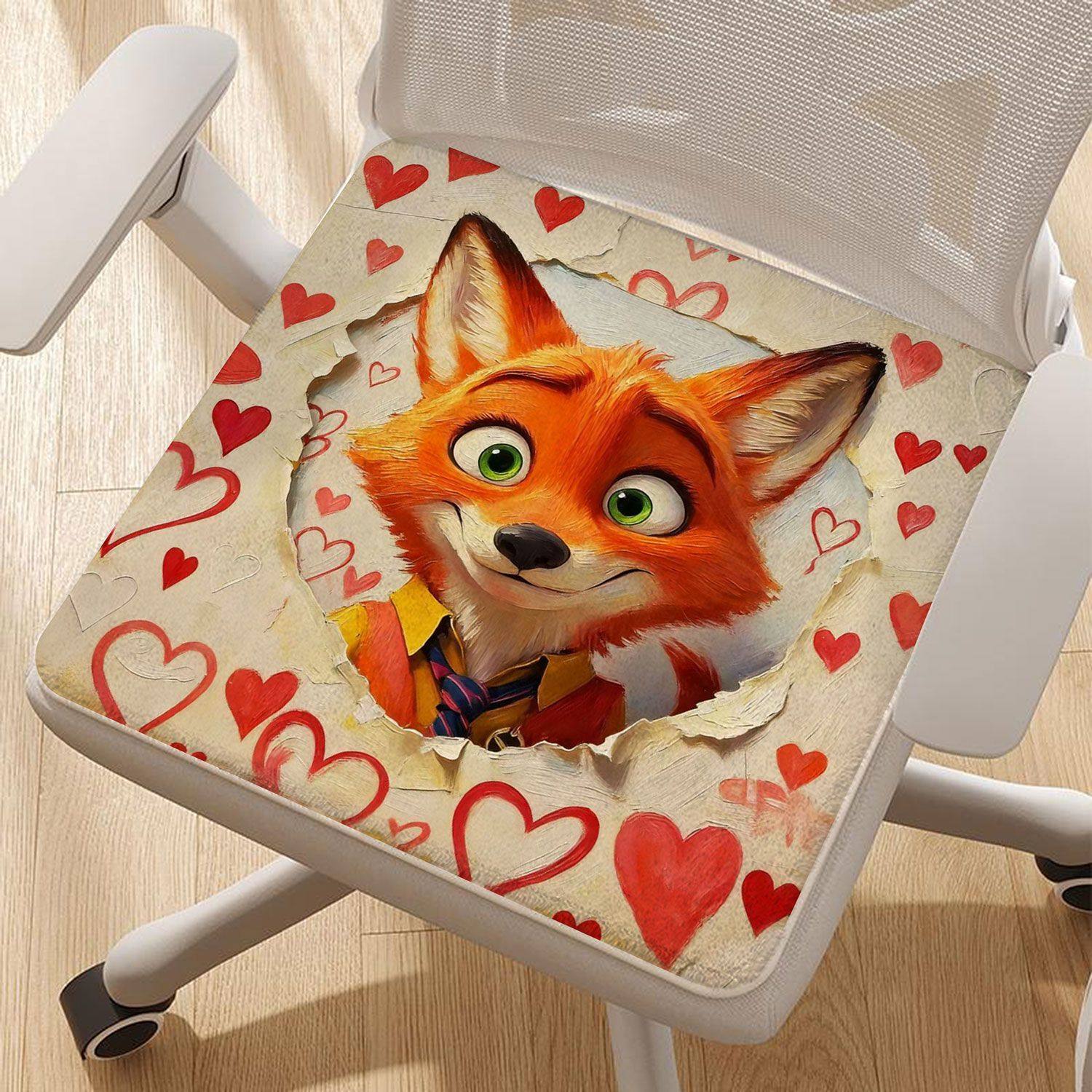 疯狂动物城尼克朱迪坐垫冬方形图案仿羊绒餐椅办公室卡通可爱毛绒,淘宝优惠券,粉丝福利购,淘宝优惠卷