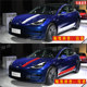 Suitable for Tesla Model 3 car decals, edamame Model Y modified body side skirts and hood stickers