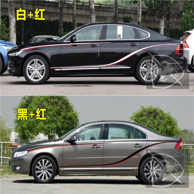 VOLVO Volvo S90L car sticker pull flower S60LV60S80S40 modified car body color strip door sticker