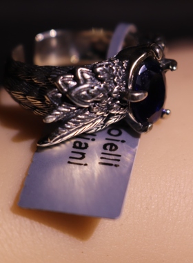 向卉意大利中古库存回流天使之翼蓝宝石戒指