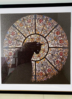 教堂猫拼图框Cathedral Cat异形拼图装裱30*30cm挂墙实木相框裱框
