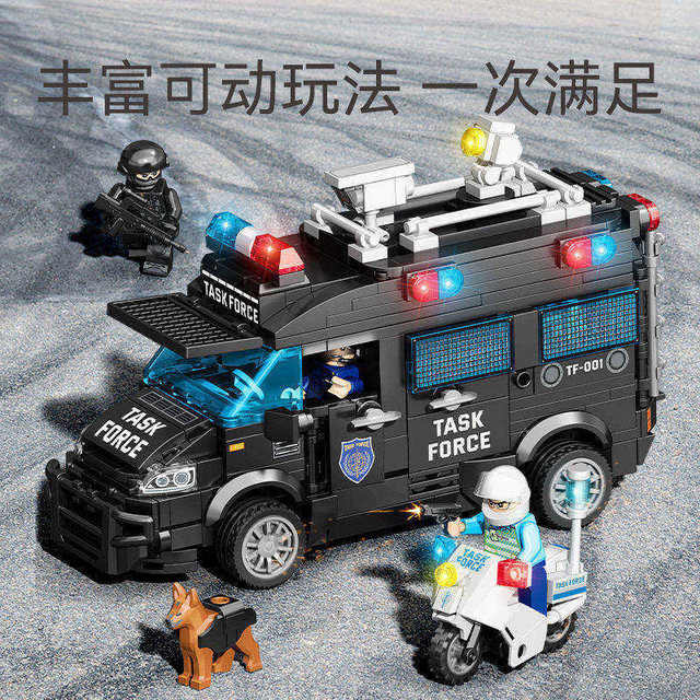 Black Hawk Operation Grunt explosion-proof patrol car military armored vehicle assembly fun high building blocks toy boy gift