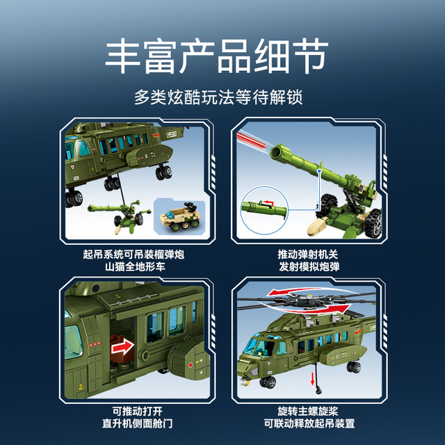 Senbao armed helicopter series military aircraft model assembly fun high building blocks educational toy gift for boys