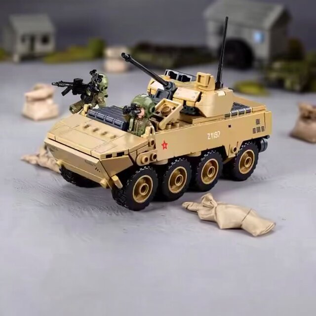19S wheeled infantry fighting vehicle assembly fun high building blocks T14S Armata tank military model toy boy