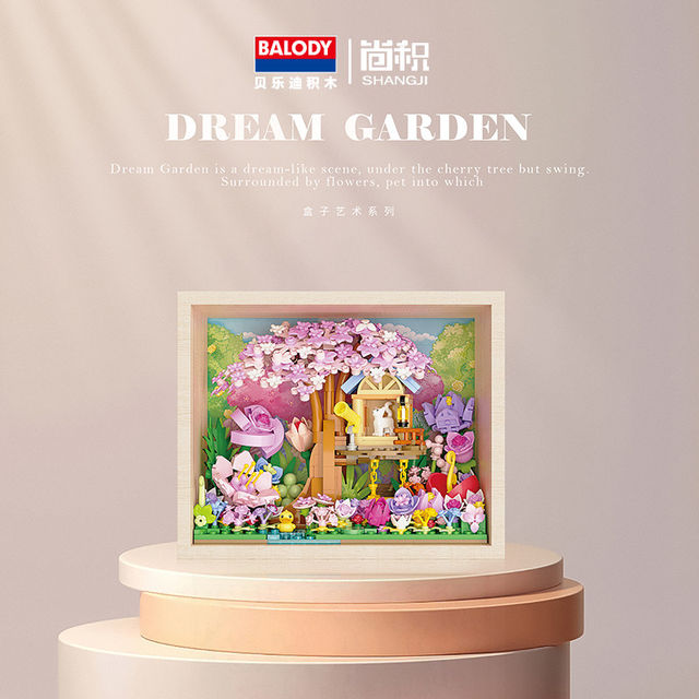 Beledi Yingmeng Garden Rose Bouquet Genuine Assembled Puzzle Building Blocks Toy with Lights for Girls Birthday Gift