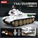 Xiao Luban military series T34/85 medium tank armored vehicle assembly fun high building blocks boy toy gift