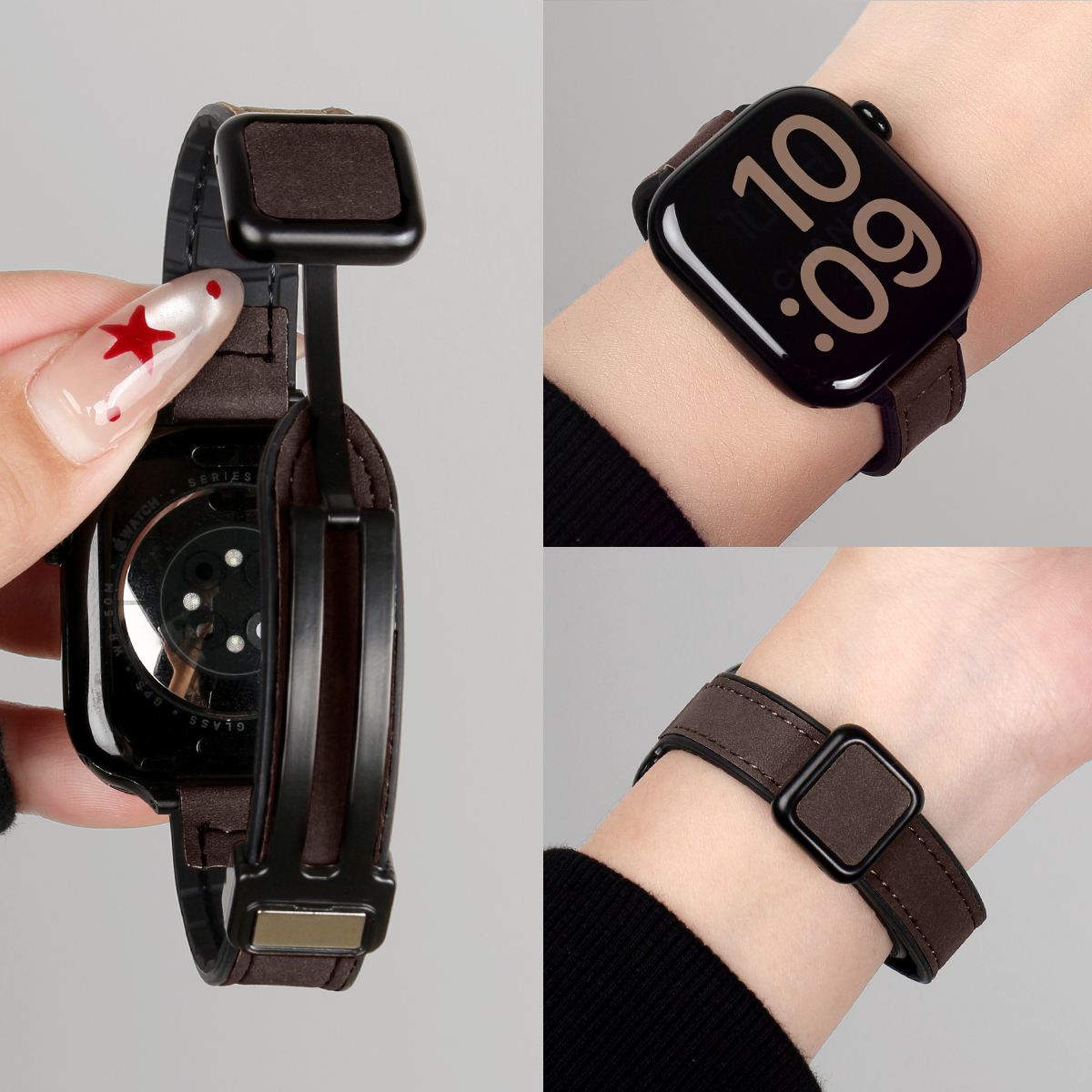 适用华为watch fit4手表带磁吸watchfit3智能运动手表链4pro高级感新款腕表2秋冬女款时装手环腕带1真皮系列 - 图2