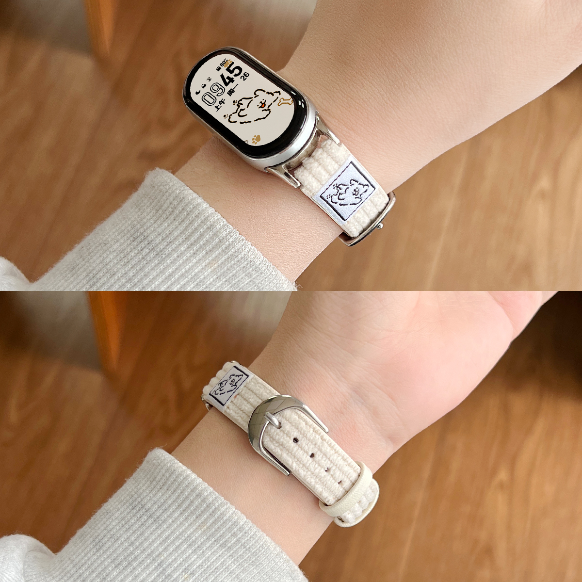 适用小米手环10手表带9nfc版秋冬新款腕带8高级感小众系列7韩系专用手表链6电子智能运动5灯芯绒九十代陶瓷版 - 图1