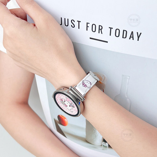 新款kt猫适用华为watchgt5表带秋冬gt4腕表女士6pro手表带高级感watch4女款表链gt3智能手表gt2真皮创意女式 - 图3