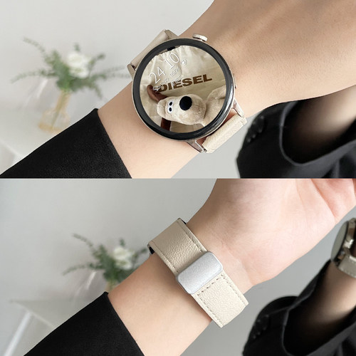 适用华为gt3手表带新款gt5/6真皮质磁吸watchgt4智能手表链watch3pro手表带女款专用高级感4pro女士2系列女表 - 图0