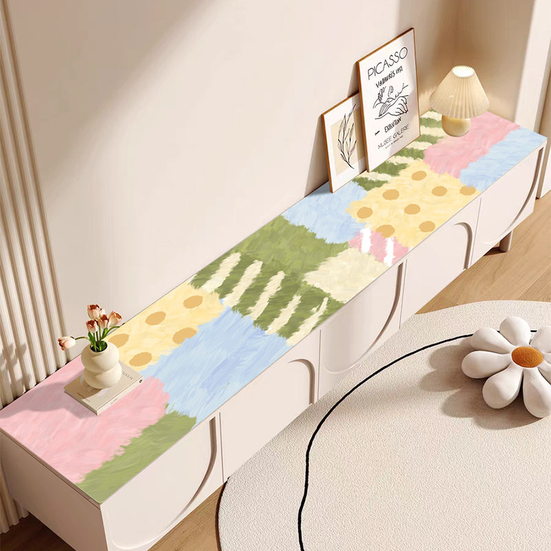 清新美式电视柜桌垫防水防尘餐边柜台面保护垫子玄关鞋柜桌布盖布,淘宝优惠券,粉丝福利购,淘宝优惠卷