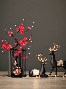 进门玄关葫芦摆件招财轻奢酒柜