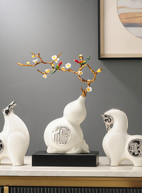 办公室摆件马上有福钱新中式家居酒柜装饰品创意高档葫芦摆件创意