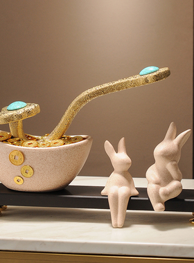 福到情侣兔招财摆件摇钱树