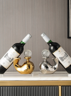 大象酒架陶瓷酒柜装饰品