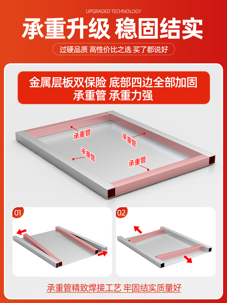 厨房台面电饭煲置物架橱柜内分层锅碗储物架灶台调味料收纳架子-图0