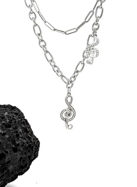 小众设计高级感女双链叠戴毛衣链