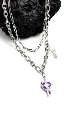 紫色水冰月女甜酷辣妹颈链卫衣链